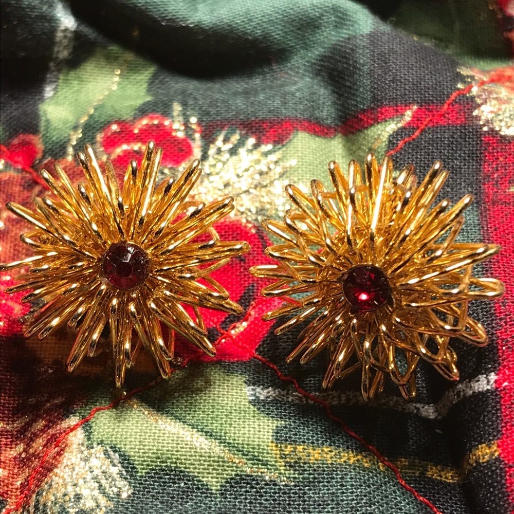 🌸Clip Earrings Geometric Rhinestone ~D6